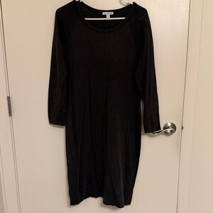 James Perse Dark Grey 100% Cotton Jersey Dress